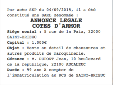 annonce legale cote d armor